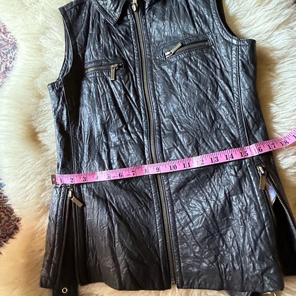 Michael Kors Black Genuine textured soft belted vest multiple zipper clo… - Picture 14 of 16